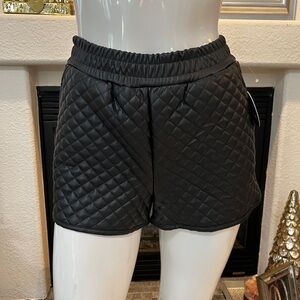 Jolie Black Quilted Athletic Shorts
